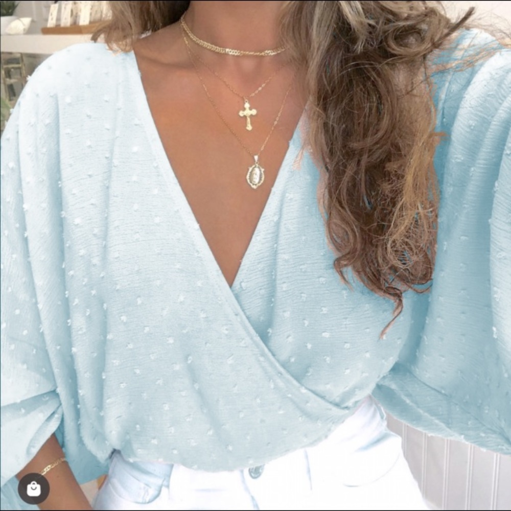 Audrey 3+1 surplice blouse